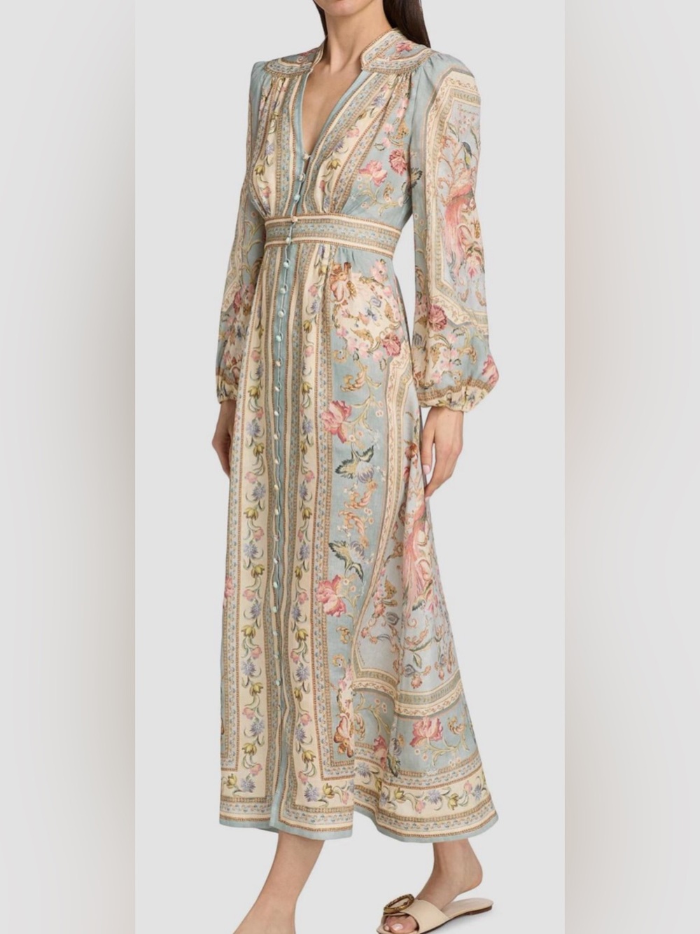 Zimmermann Pastel Blue and Pink Floral Maxi Dress NWOT